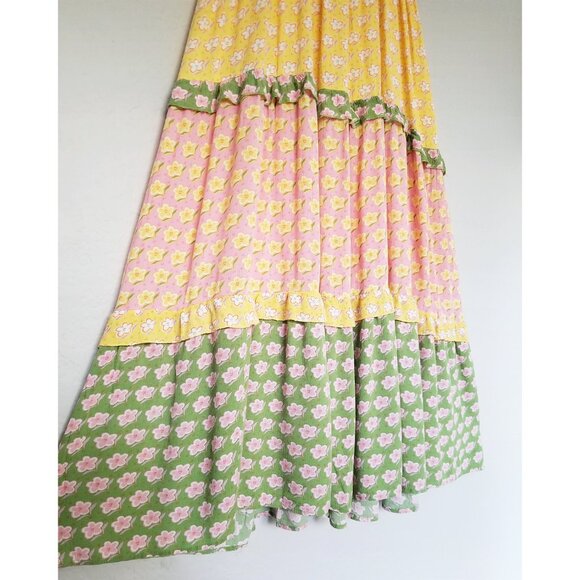 Relaxx By Exist Mixed Print Tiered Maxi Dress 1XL Ditsy Floral Cottagecore Boho - Picture 11 of 13